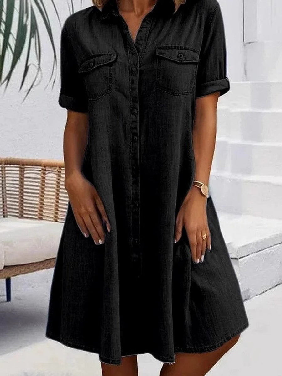 Patricia | Casual Denim-Style Midi Dress
