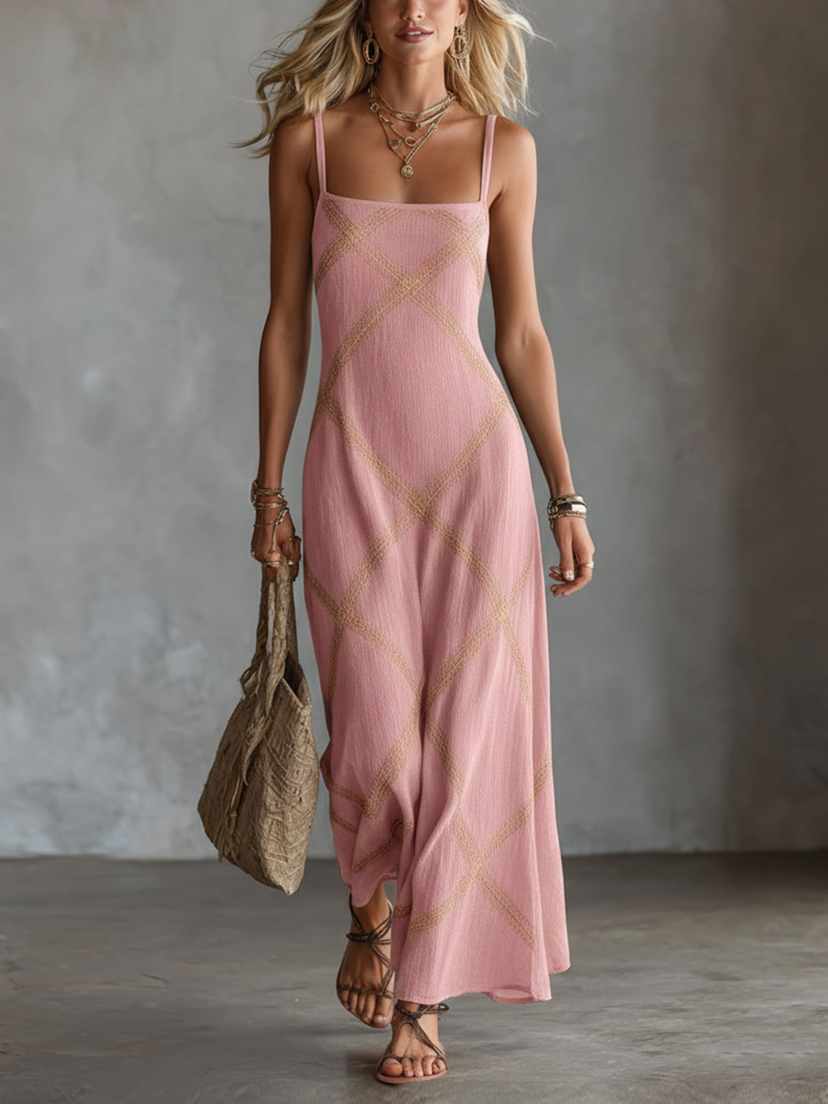 Avery Geometric Maxi Dress