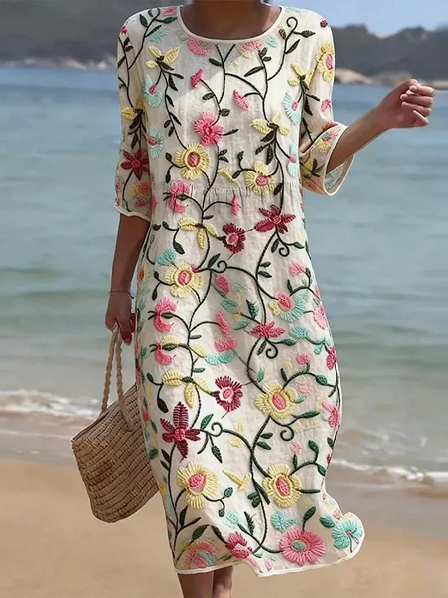Floral Print Button-Front Dress – Zenith Moda