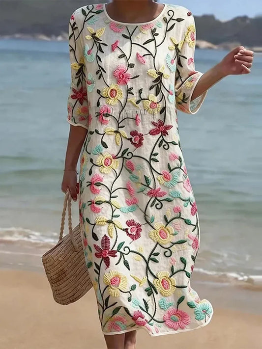 Floral Print Button-Front Dress – Zenith Moda