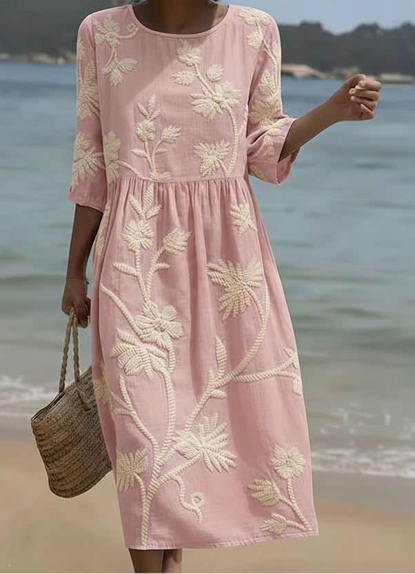 Casual Floral Print Dress with Flared Sleeves – Zenith Moda