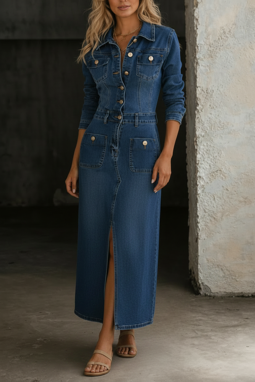Leila | Classic Comfort Denim Dress