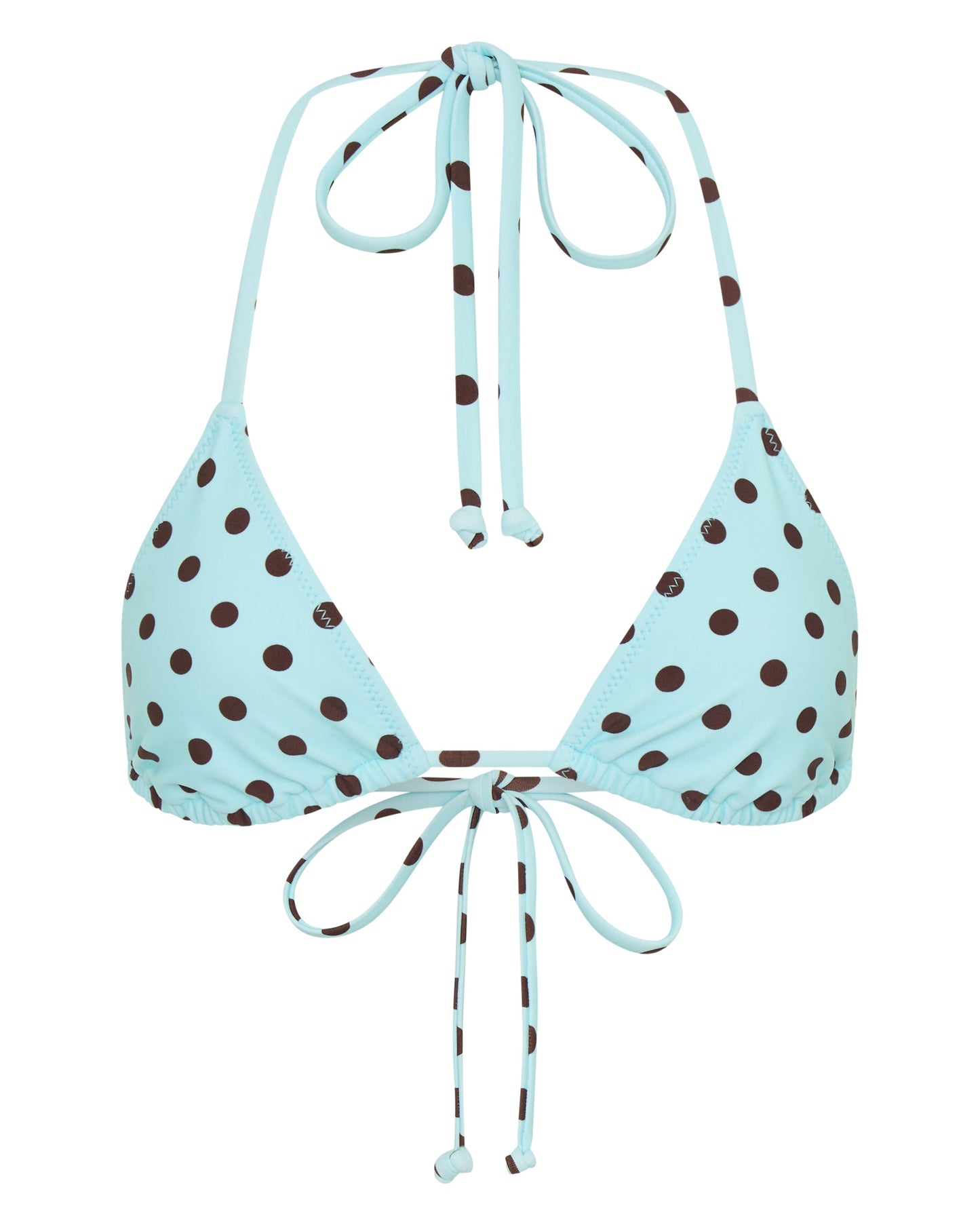 Top de bikini ELARA con Lazos en Azul con lunares