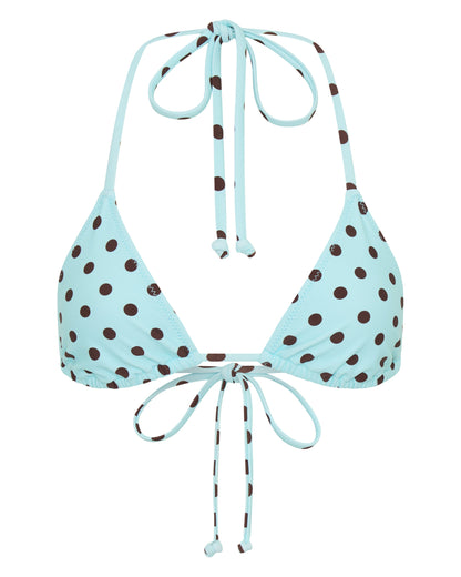Top de bikini ELARA con Lazos en Azul con lunares