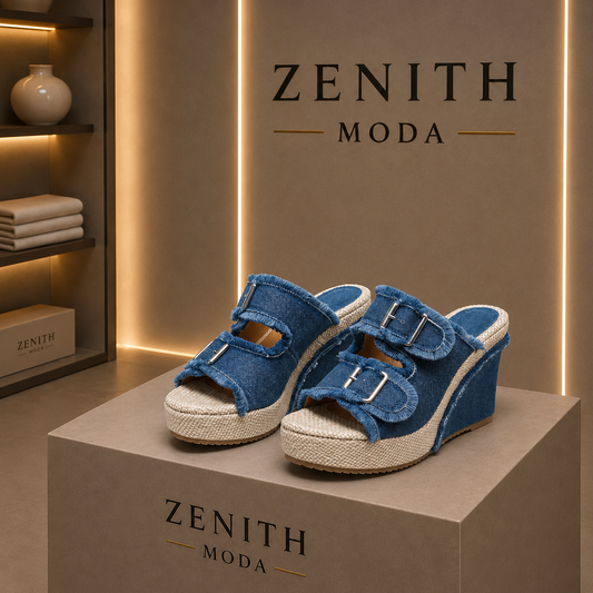 Atelier | Frayed-Edge Wedge Sandals