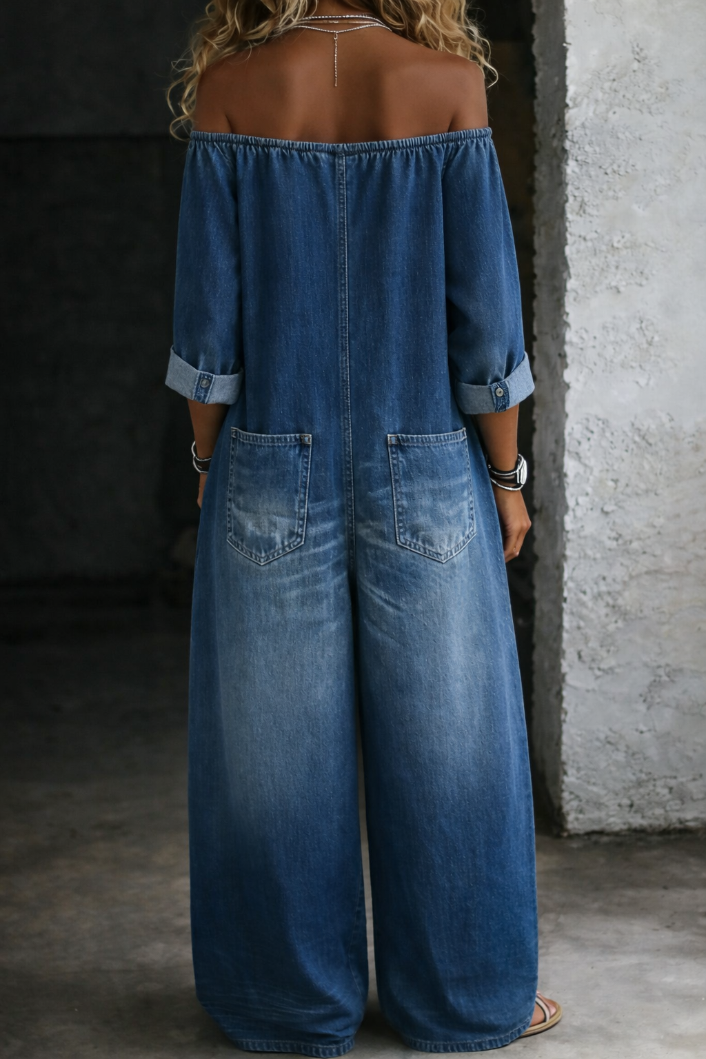 Elena | Off-Shoulder Long-Sleeve Jumpsuit