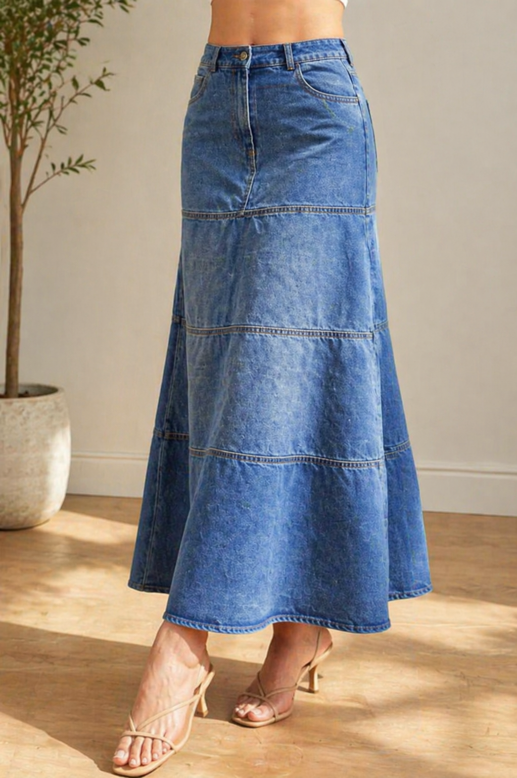 Maria | Midi Denim Skirt
