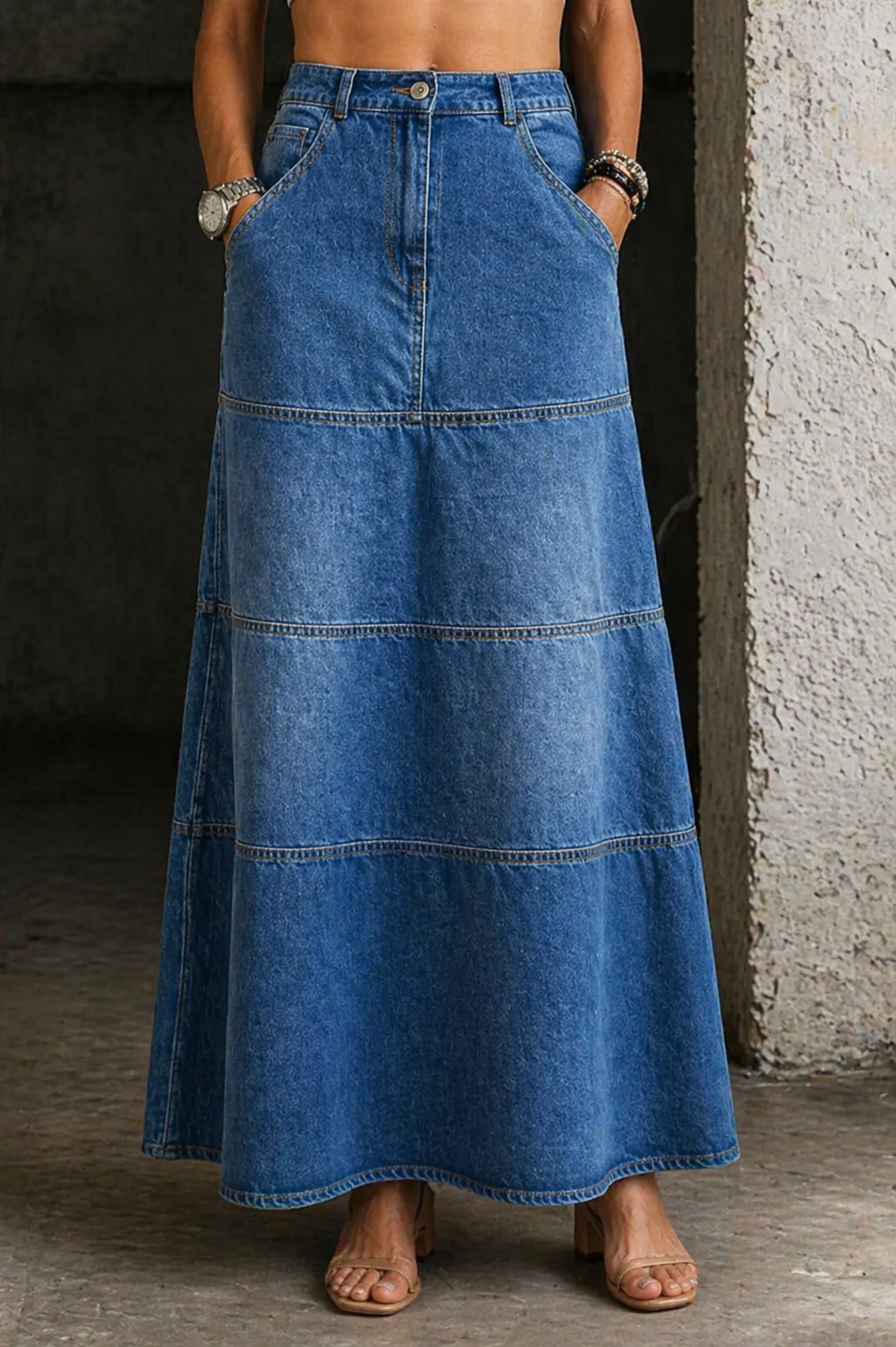 Maria | Midi Denim Skirt