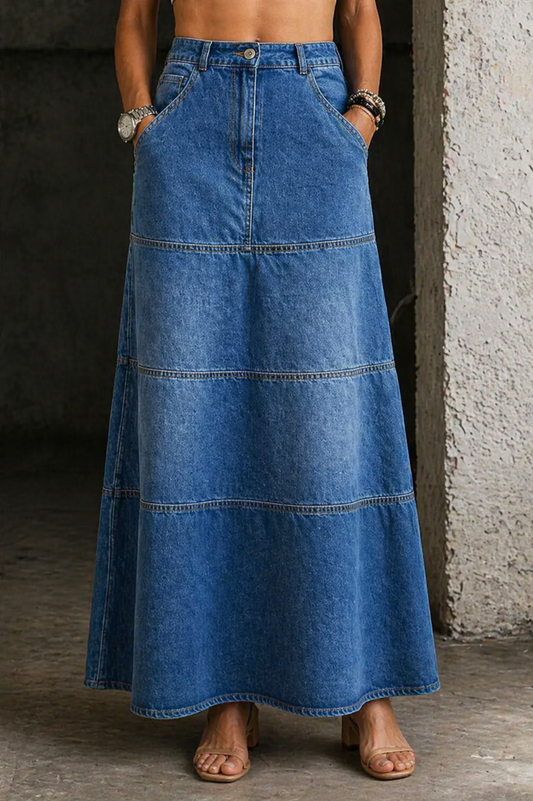 Maria | Midi Denim Skirt