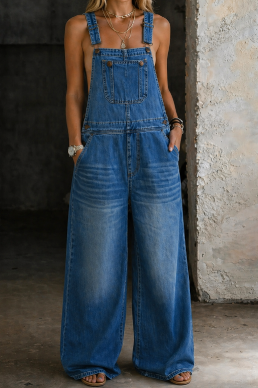 Abril | Denim Jumpsuit with Elastic Waist