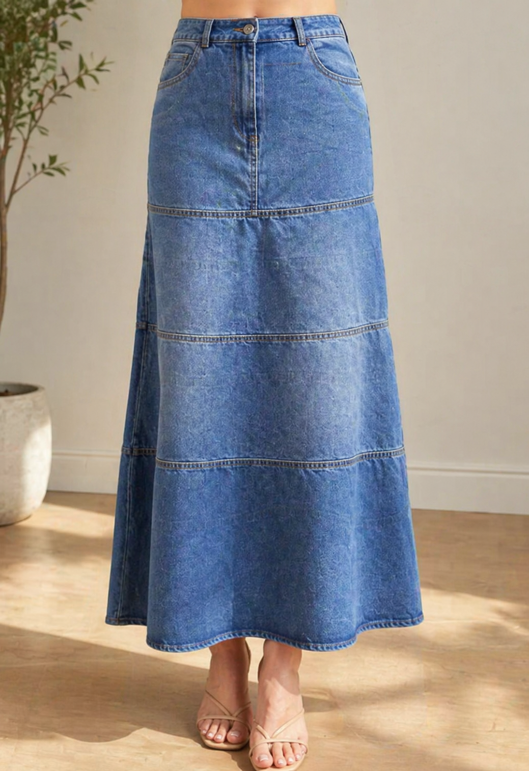 Maria | Midi Denim Skirt