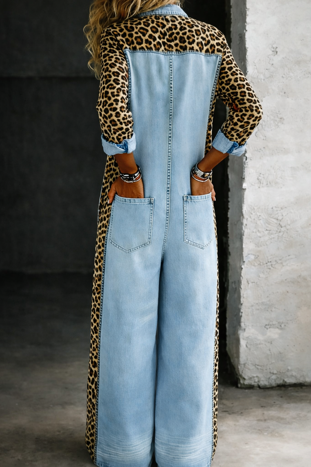Amanda | One-Piece Shirt-Style Denim Jumpsuit