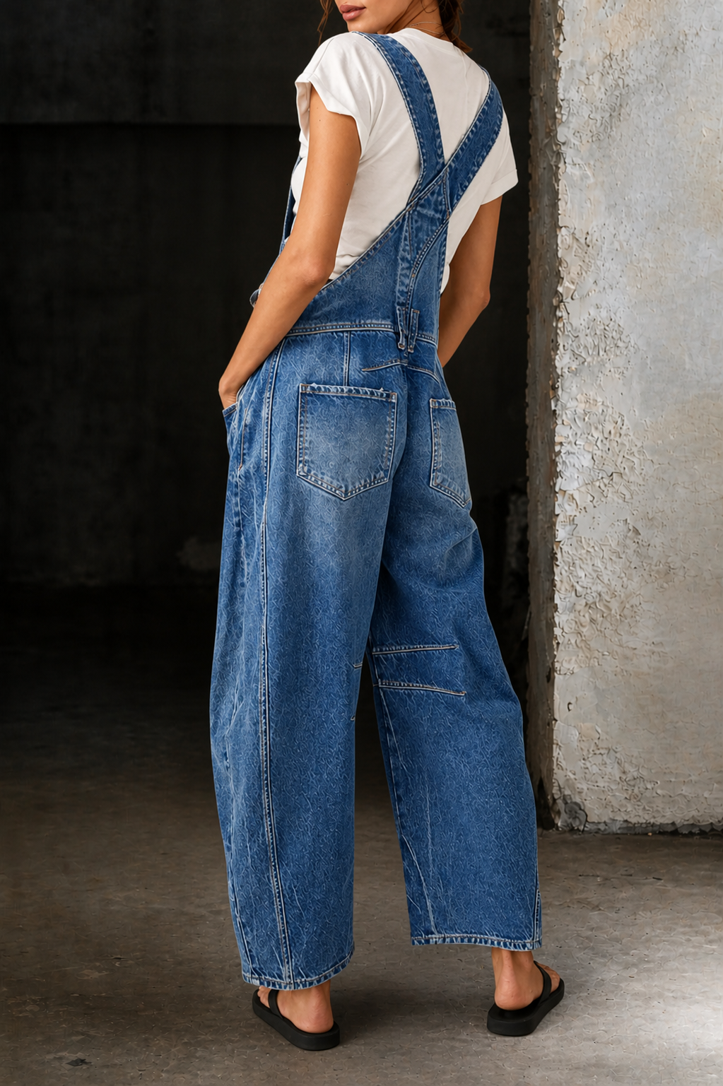 Lauren | Barrel-Leg Denim Overalls