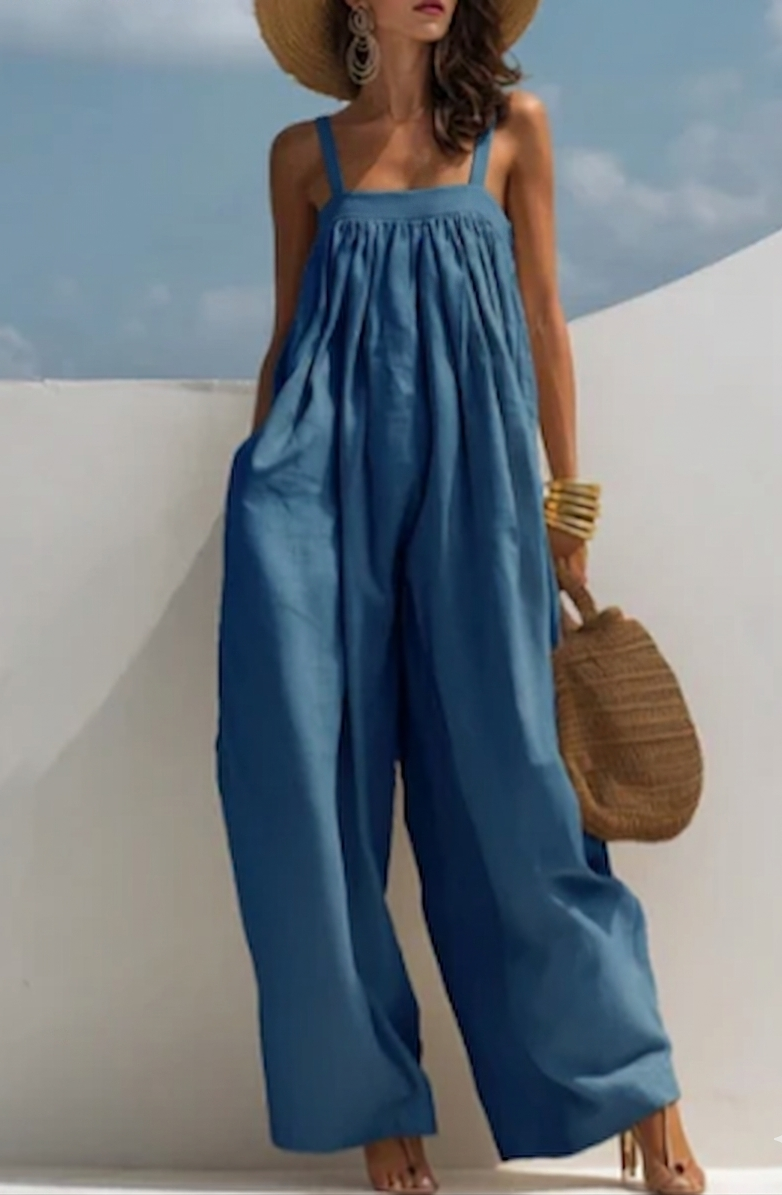 Monica | Wide-Leg Denim Jumpsuit