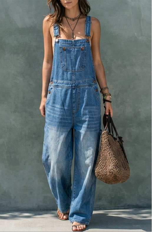 Abril | Denim Jumpsuit with Elastic Waist
