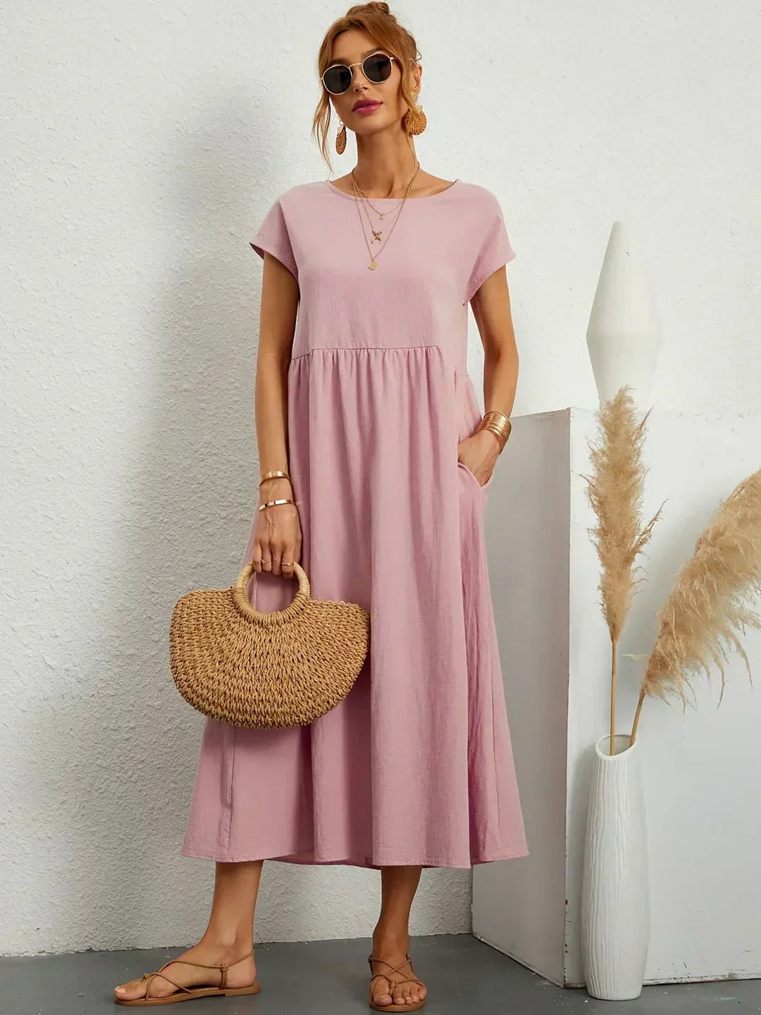 Gabrielle midi dress - Pink