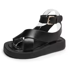 Black Nora-Sandalias de plataforma urbana con tiras cruzadas
