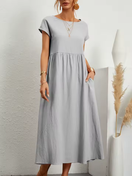 Gabrielle midi dress - Light Grey