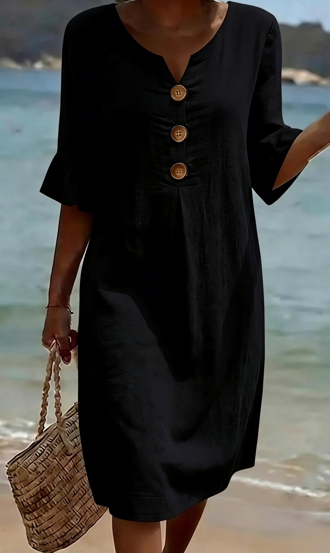 Floral Print Holiday Dress – Black – Zenith Moda