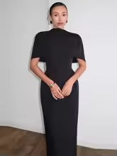 Vestido Capella -Vestido Midi Casual-Chic con Hombros Estructurados