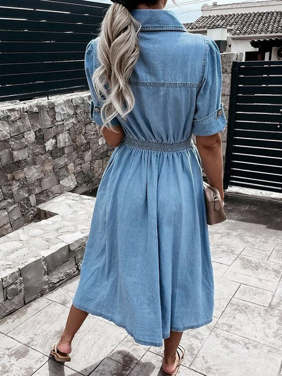 Débora | Short-Sleeve Denim Dress