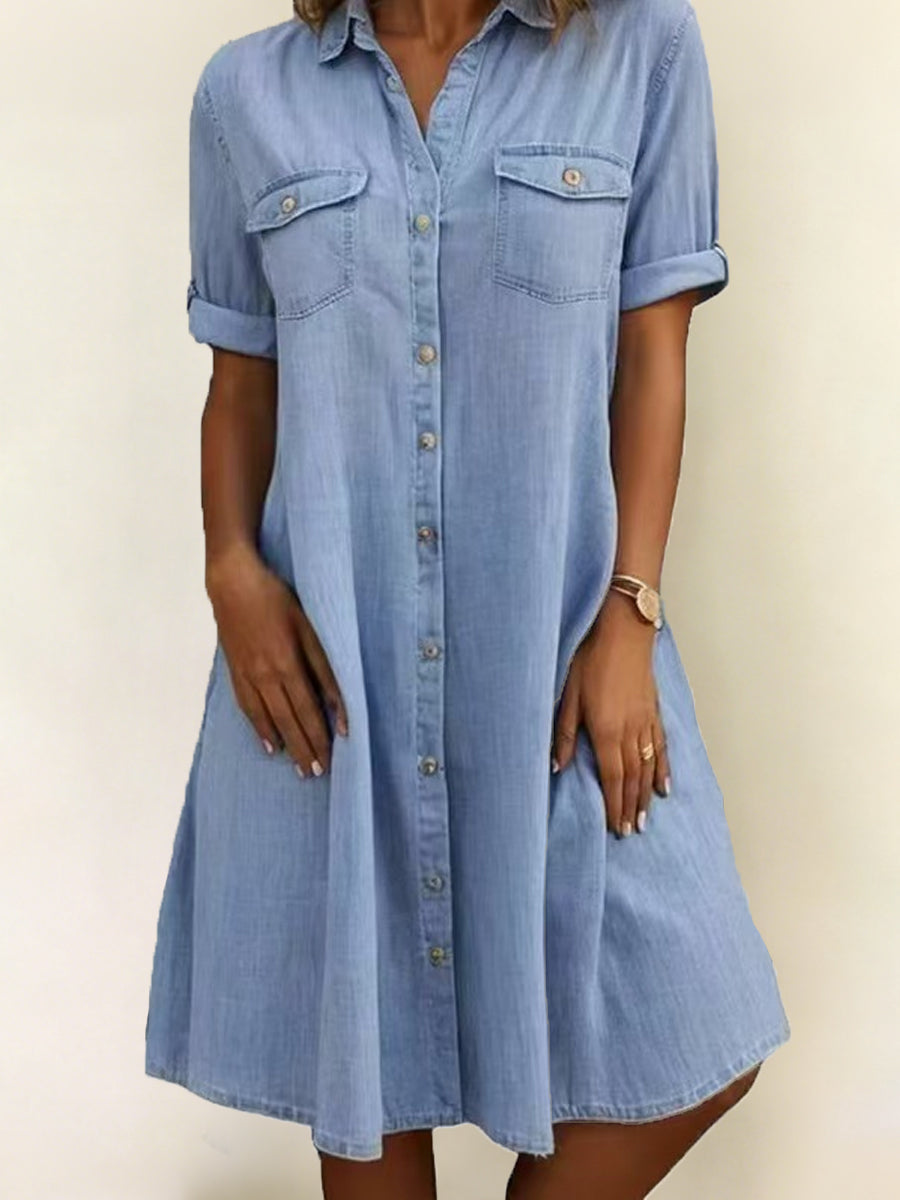 Patricia | Casual Denim-Style Midi Dress