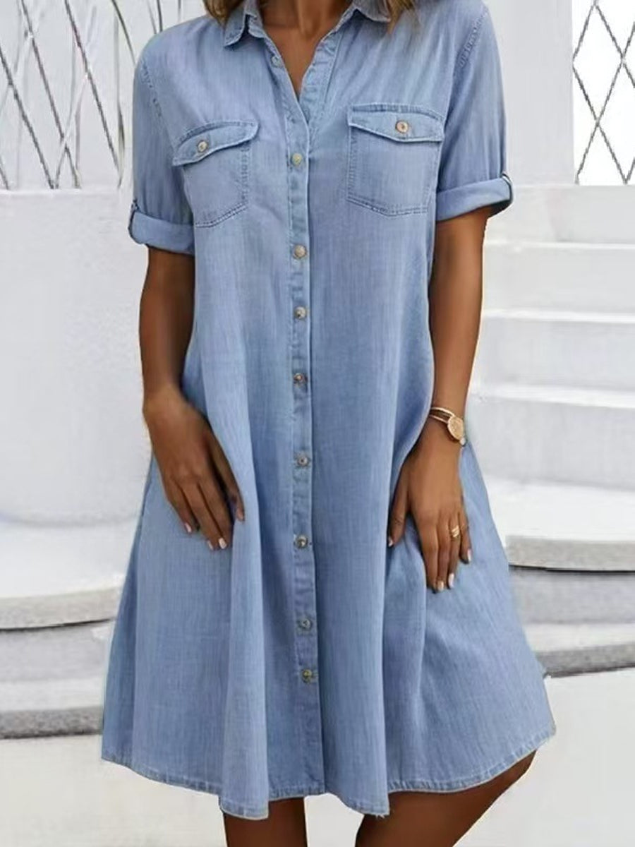 Patricia | Casual Denim-Style Midi Dress