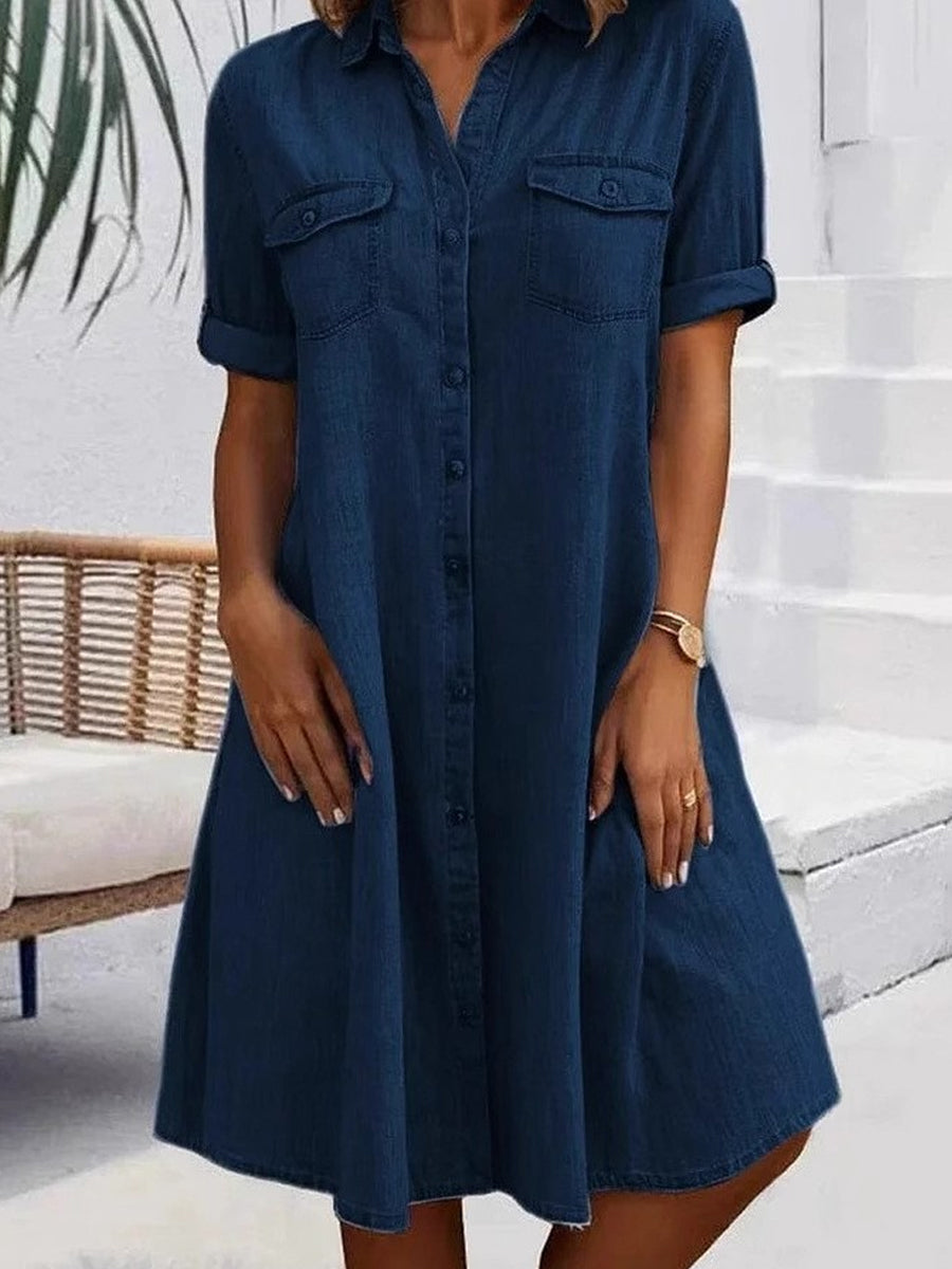 Patricia | Casual Denim-Style Midi Dress