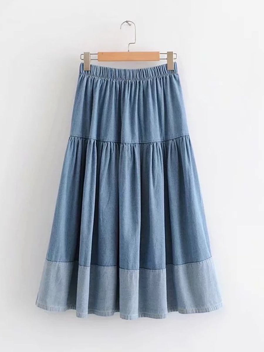 Sara | Denim Skirt with Elastic Waist