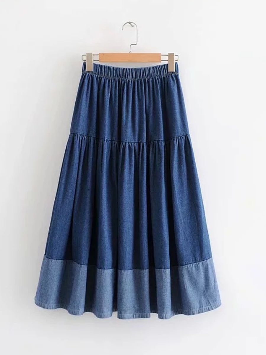 Sara | Denim Skirt with Elastic Waist